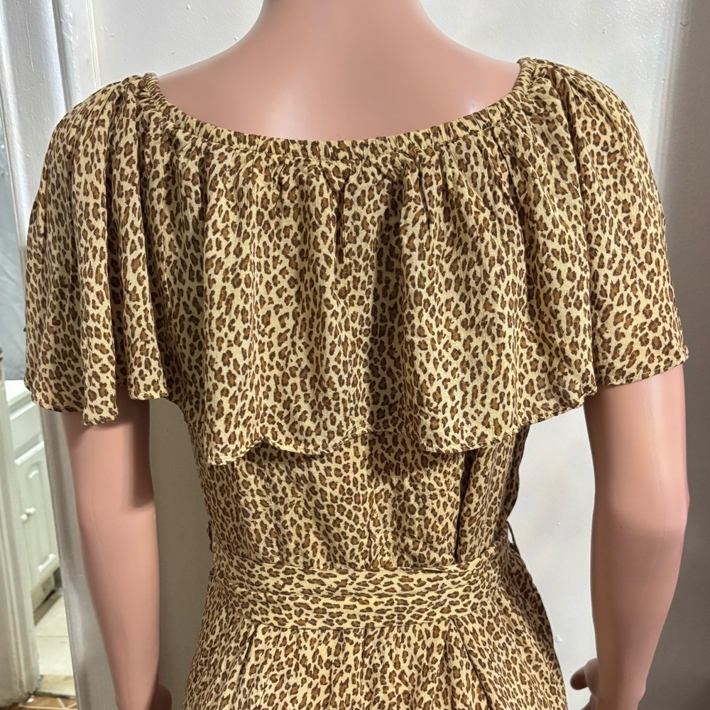 ANTHROPOLOGIE Women’s Bolano Leopard Print Midi Dress - Picture 11 of 16